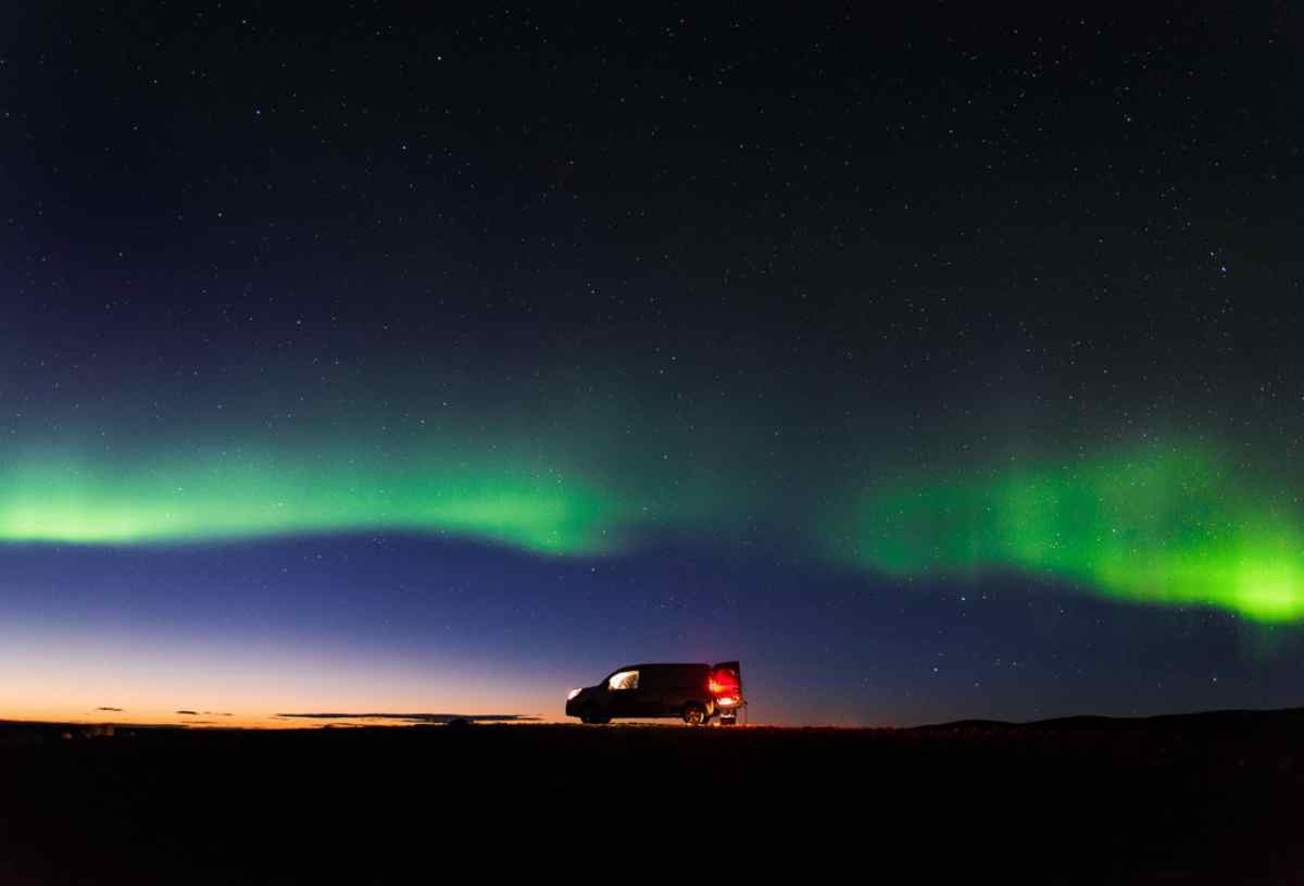 Camping aurores boréales d'Islande