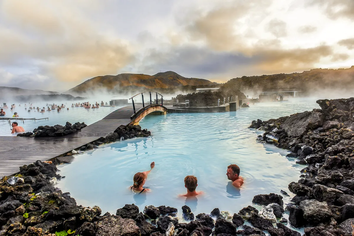 Relax at the Famous Blue Lagoon Hot Springs in Iceland: A Scenic and Soothing Experience