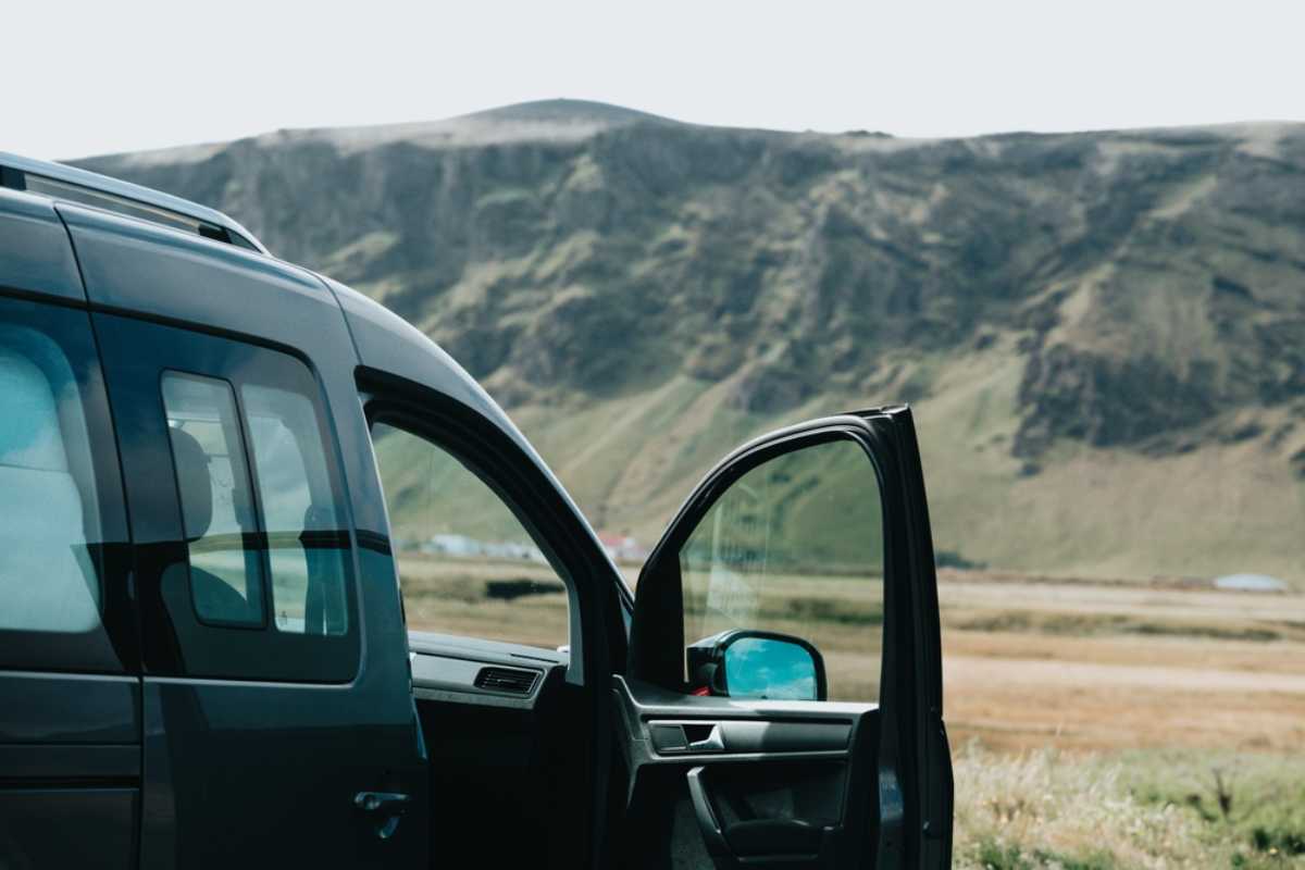 Motorhome parked in an Icelandic landscape