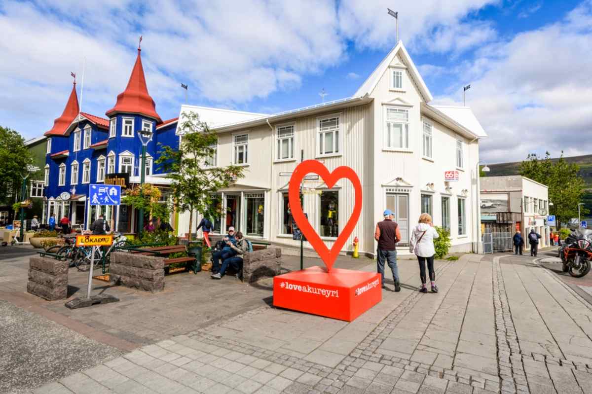 Akureyri downtown on a sunny day