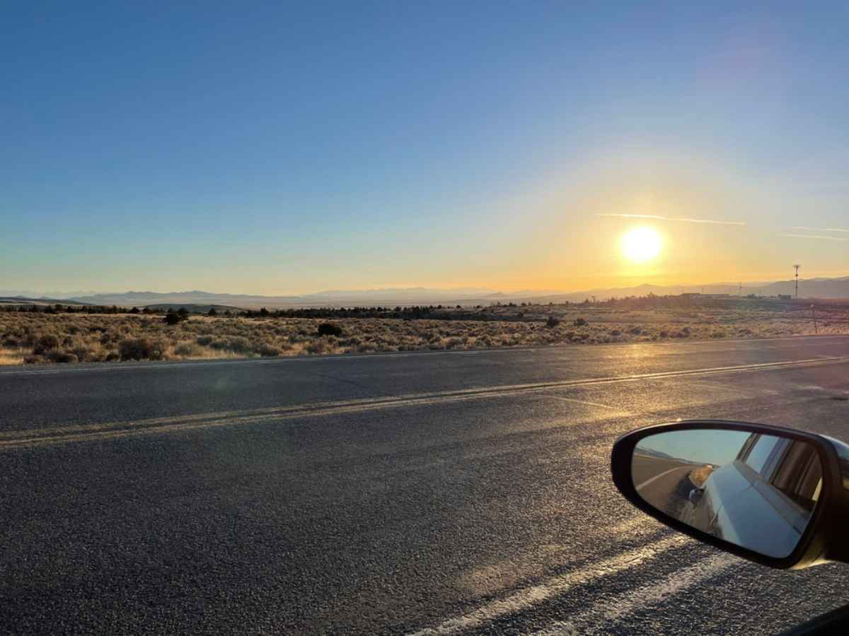 Picture of the midnight sun from the driver's side