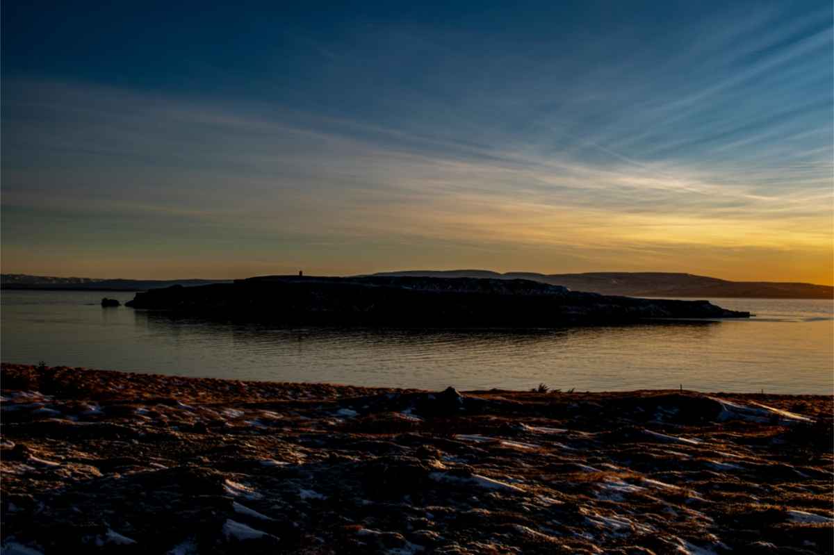 Grimsey Island with the midnight sun