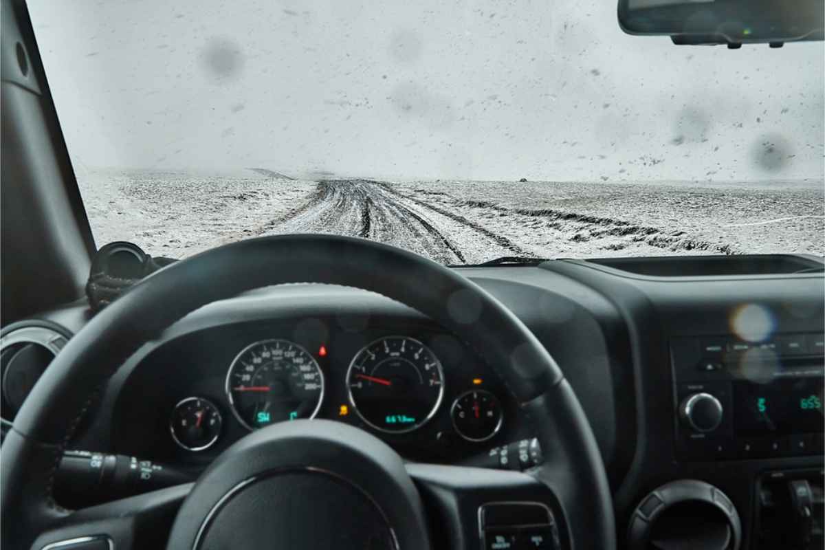 View of the road from the driver's side