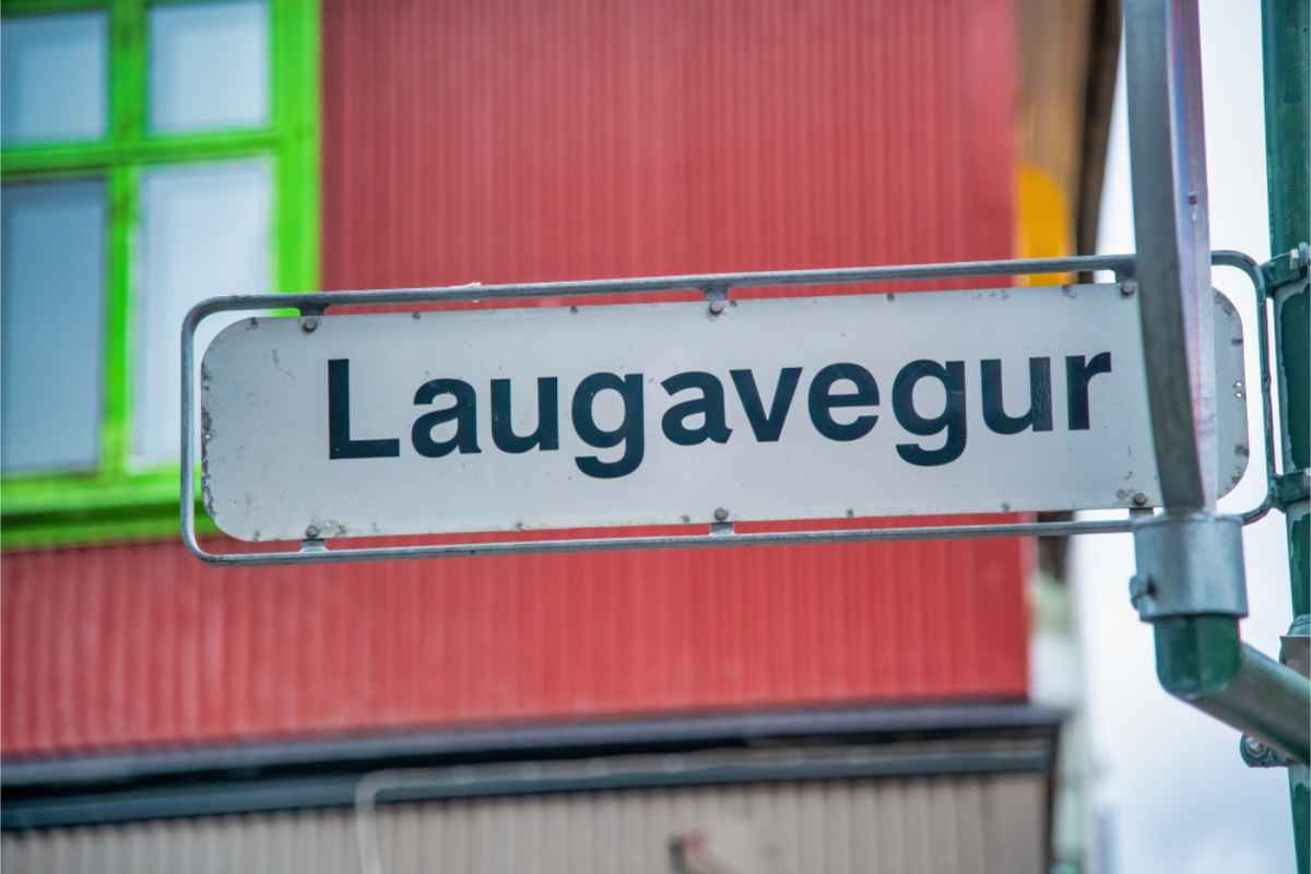 Laugavegur street main sign 