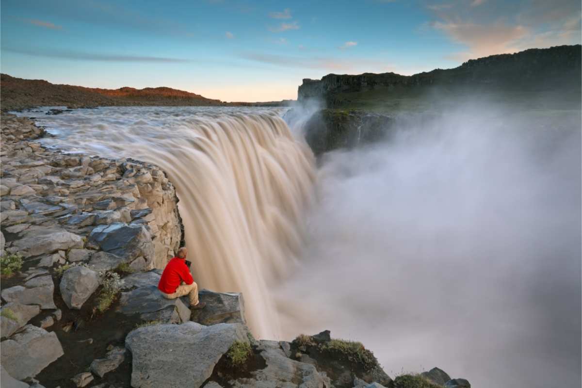 Impressive views of Dettifoss Waterfall