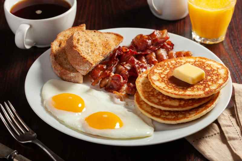 American breakfast in Iceland