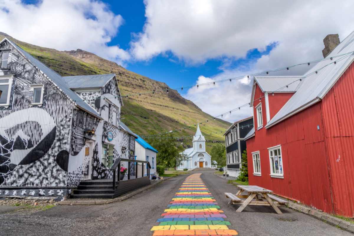 The pintoresque town of Seydisfjordur in the Eastfjords of Iceland