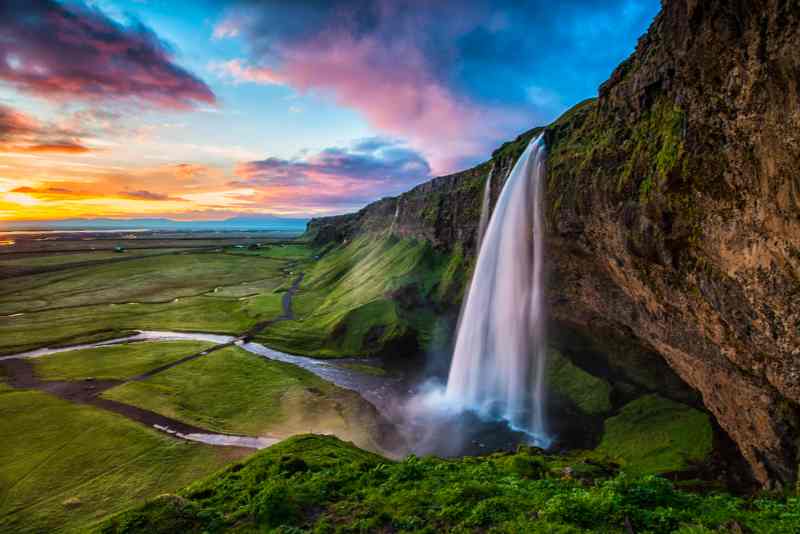 Icelandic waterfalls in june