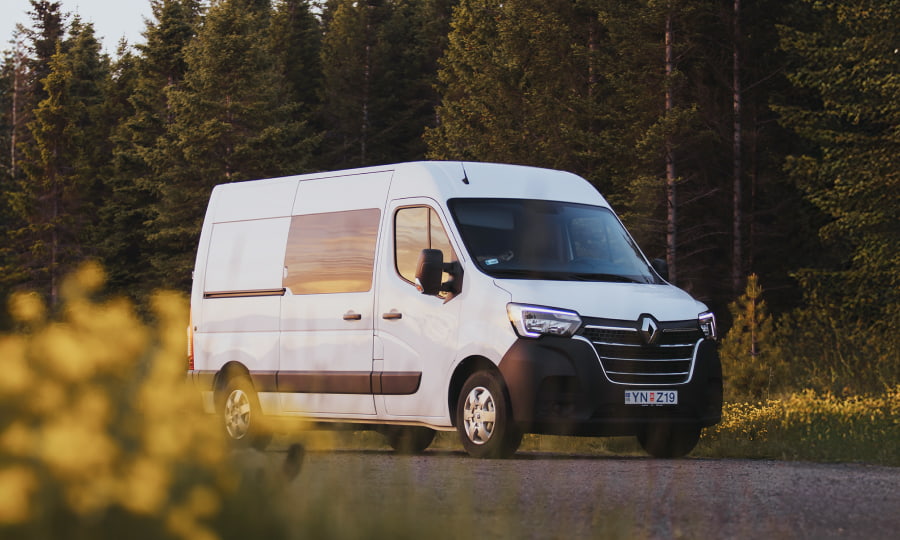 two-wheel drive Renault trafic camper in Iceland